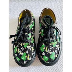 Vans x Simpsons Glow Bart Kids Sneakers Size 12 Black Green Limited Edition